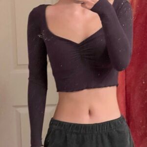 Elegant Black Long Sleeve Women's Top